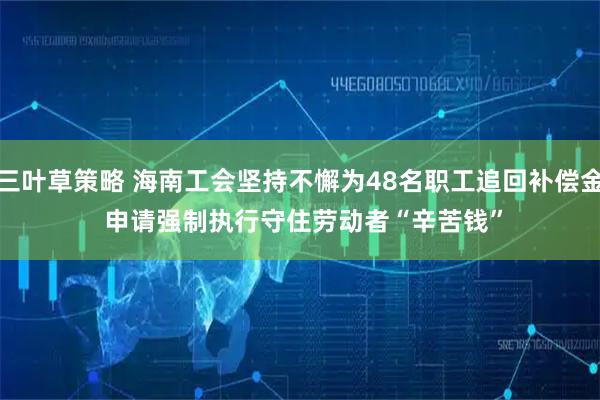 三叶草策略 海南工会坚持不懈为48名职工追回补偿金 申请强制执行守住劳动者“辛苦钱”