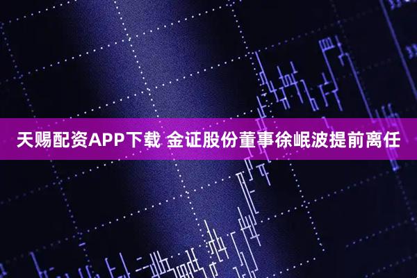 天赐配资APP下载 金证股份董事徐岷波提前离任