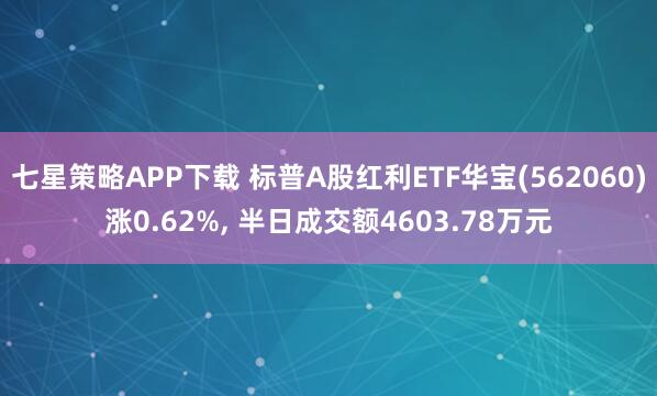 七星策略APP下载 标普A股红利ETF华宝(562060)涨0.62%, 半日成交额4603.78万元