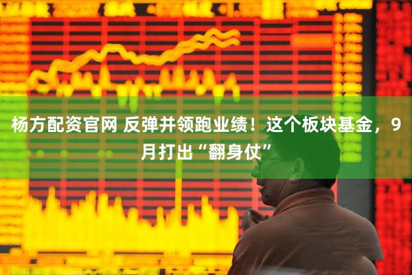 杨方配资官网 反弹并领跑业绩！这个板块基金，9月打出“翻身仗”
